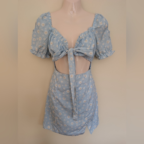 Petal + Pup Blue Floral Mini Dress 6 - Picture 4 of 12